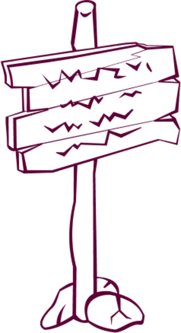 Wooden Post Sign - Sign Post Clip Art (600x1104)