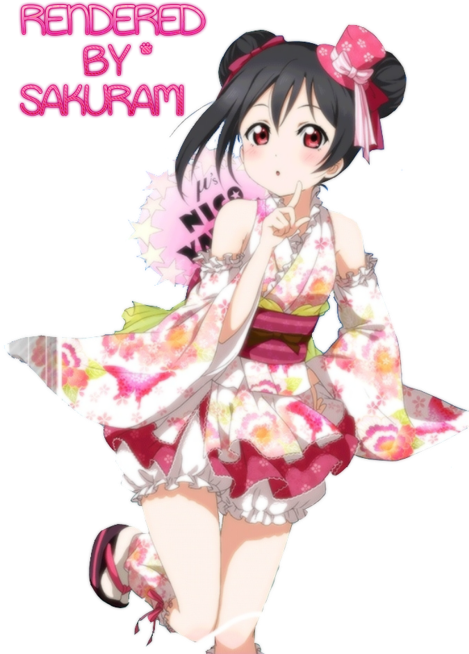 Love Live Nico Render 3 By Natsuzukisakurami - Love Live! Nico Yazawa Cosplay Kimono Costume (682x961)