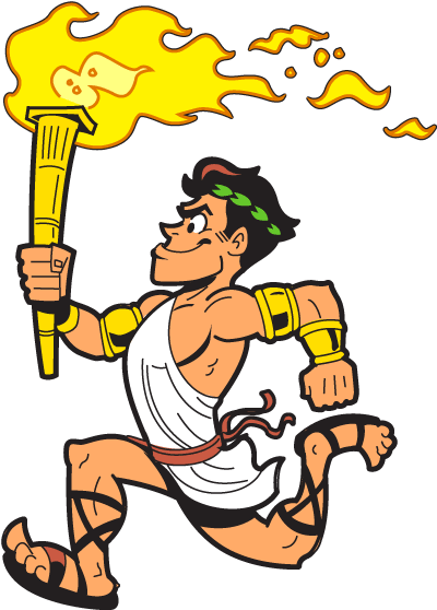 The Olympic Games Began In Greece - Ancient Greece Olympics Cartoon (400x558)