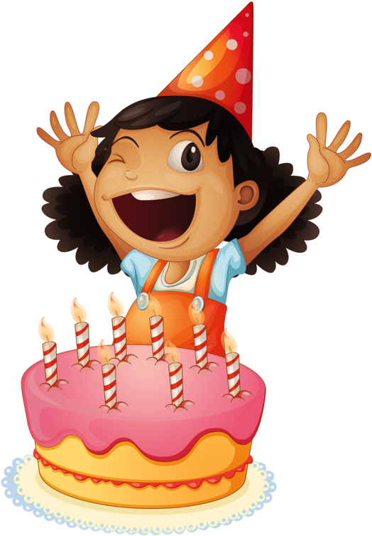 Personnages, Illustration, Individu, Personne, Gens - Birthday Party Cartoon Png (560x800)
