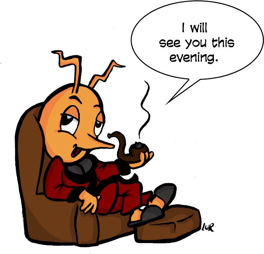 Bed Bug Smoking Jacket - Cartoon (1024x1024)
