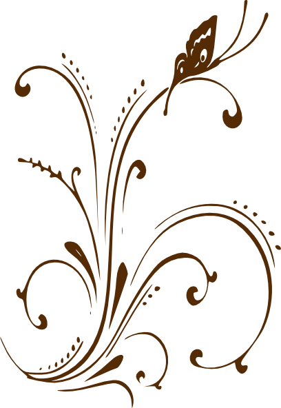 Curl Clipart Floral Scroll - Believe In Pink Recipe Book Keepsake: Blank Recipe (408x592)