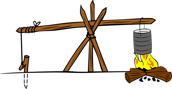 Cooking, Fire, Crane, Camp, Heat - Cook Over A Campfire (654x340)