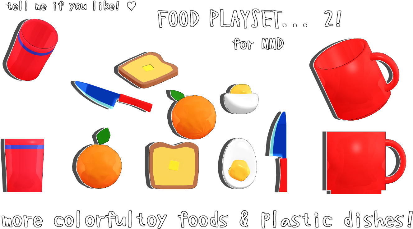 By [mmd Dl] Toy Food Playset 2 [new Items ] By - Manga (1500x850)