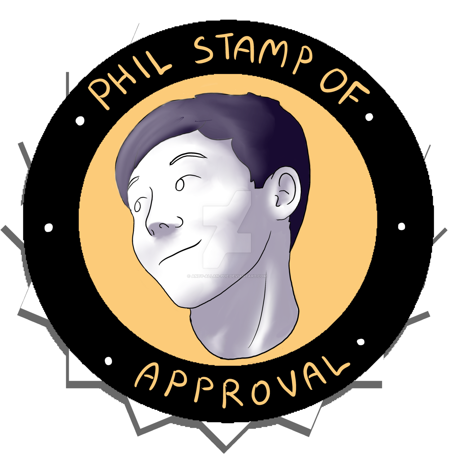 Phil Stamp Of Approval By Andy Allan Poe - Illustration (1600x1600)
