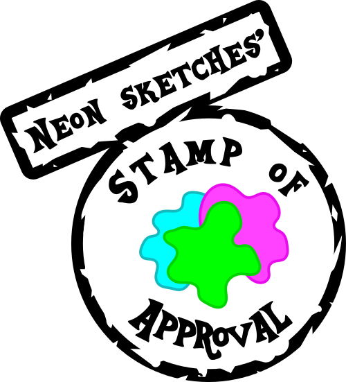 Neon Sketches' Stamp Of Approval By Mypaintedmelody - Portable Network Graphics (500x551)
