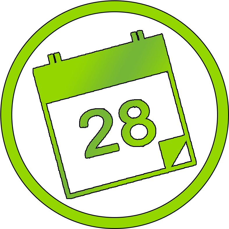 Calendar Green Circle With Outline - Circle (800x800)