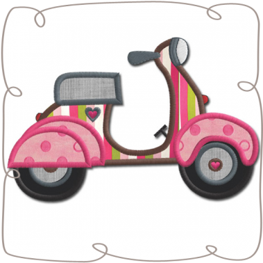 French Vespa Applique - Vespa (400x400)