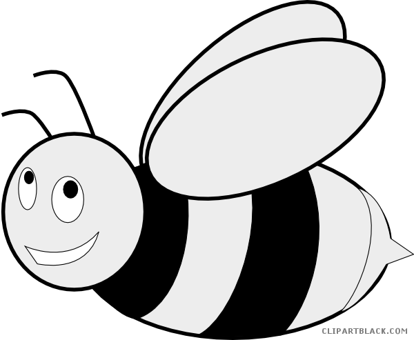 Honey Bee Animal Free Black White Clipart Images Clipartblack - Bumble Bee Coloring Pages (600x493)