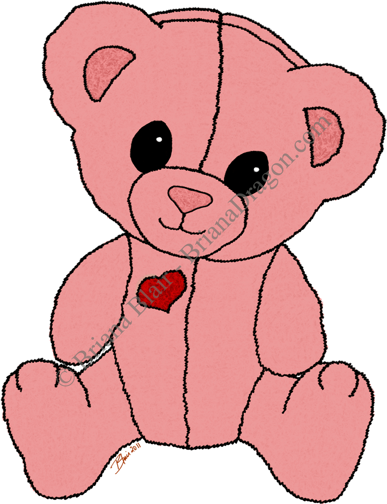 Cute And Happy Pink Teddy Bear By Brianadragon - Teddy Bear (800x1036)