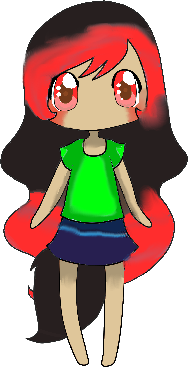 Red Eyed Black Wolf Chibi Girl Adoptable By Nikkiwoolf - Chibi Black And Red Wolf (900x1740)