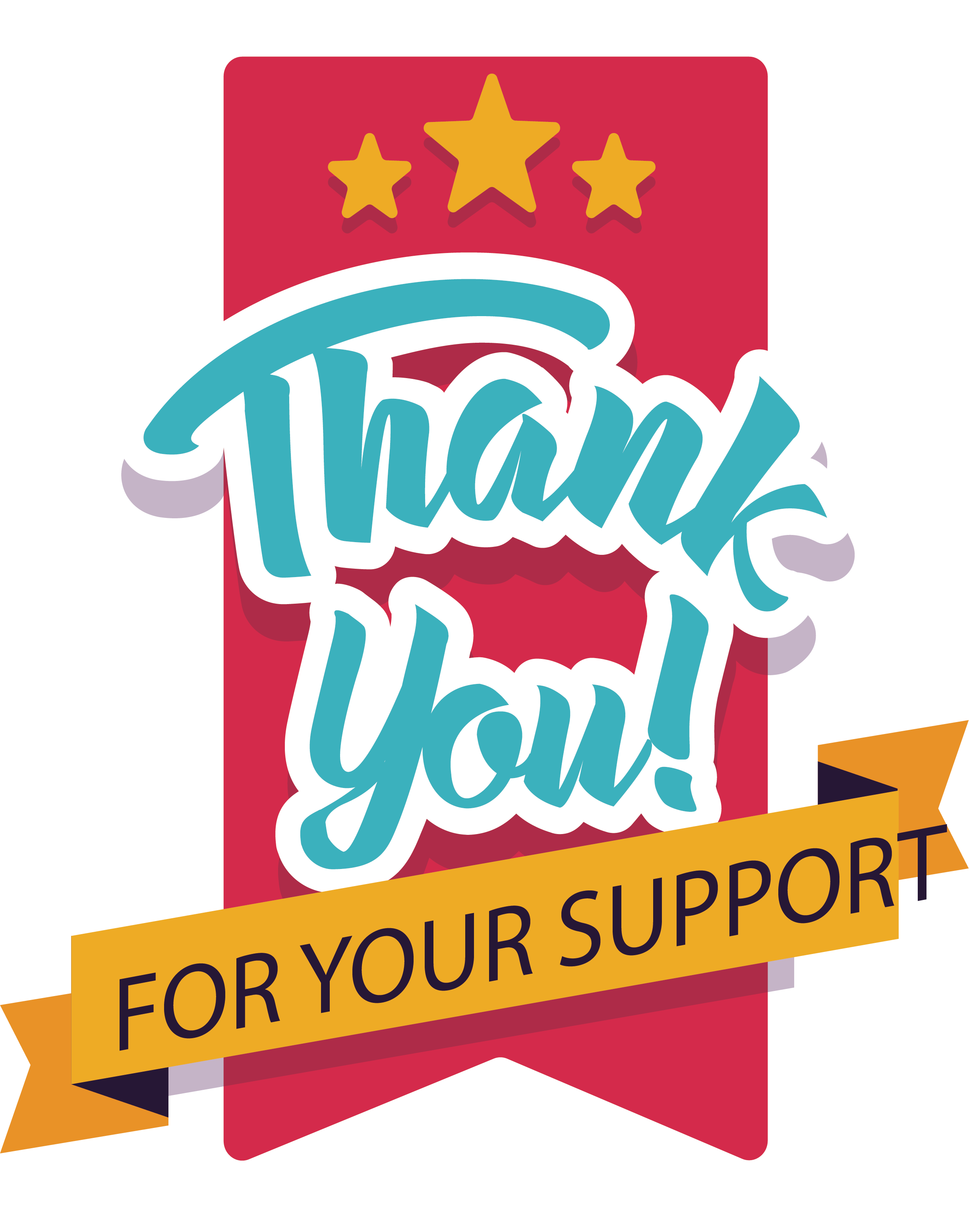 Youtube Clip Art - Thank You For Your Support (2439x3102)