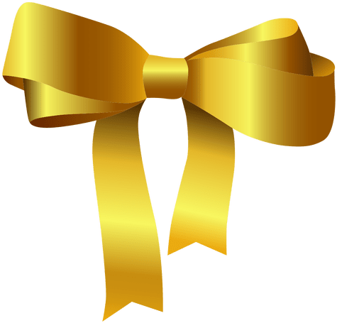 Bow Tie Yellow - Golden Ribbon Bow Png (512x512)