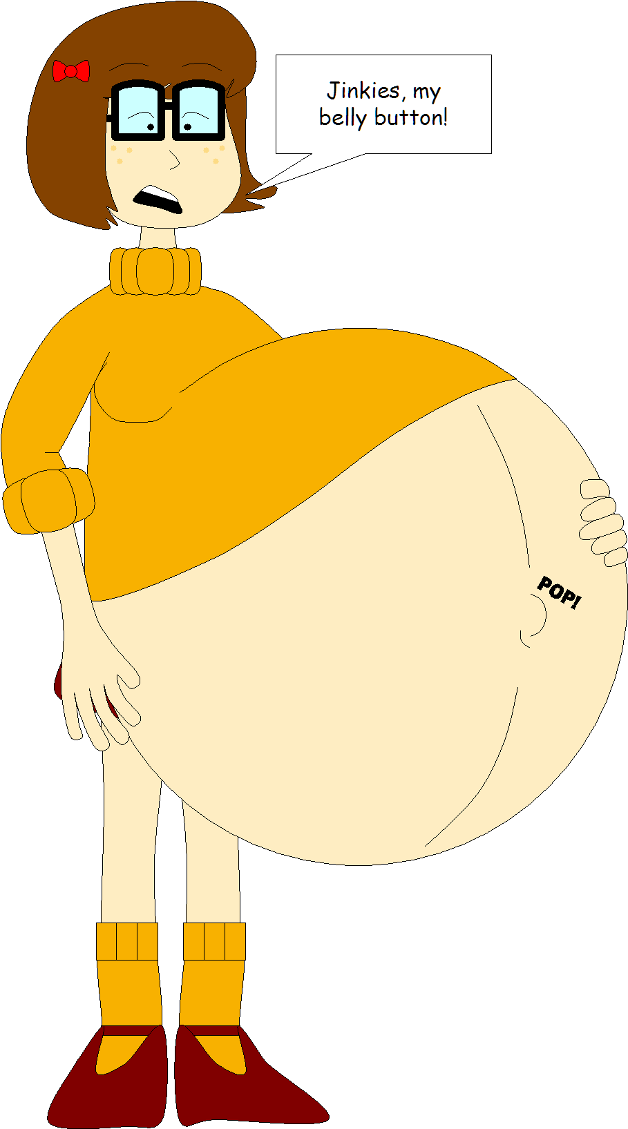 Velma's Belly Button Popped By Angry-signs - Fat Velma And Daphne Angry Signs (917x1649)