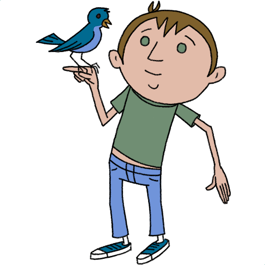 Boy With Birds Homo Sapiens Clip Art - Cartoon (519x519)