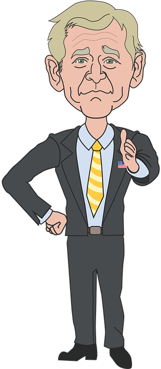 Cartoon Suit 13, Buy Clip Art - President George W Bush Greeting Cards (360x720)
