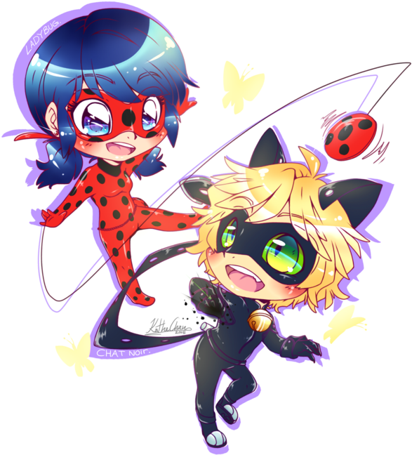 Ladybug And Cat Noir - Lady Bug Y Cat Noir Para Dibujar Anime (600x667)