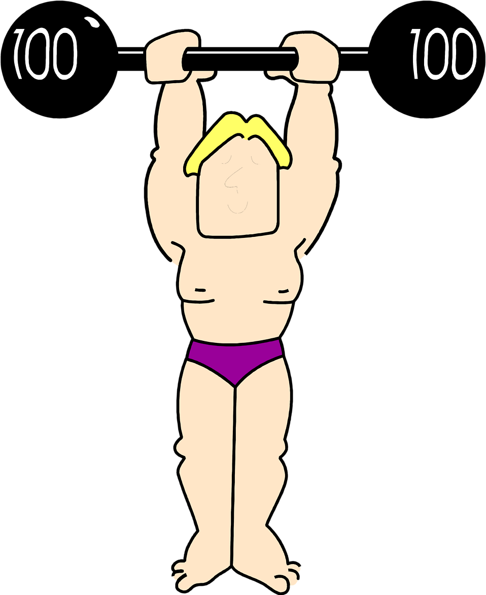 Illustration Of A Man Lifting Weights - Fuerza En Educacion Fisica (958x1173)