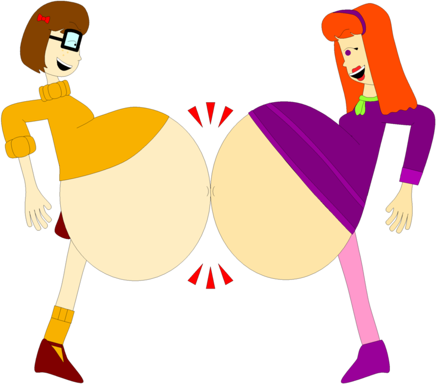 Velma And Daphne Belly Bump By Angry-signs - Velma And Daphne Belly Bump (974x821)