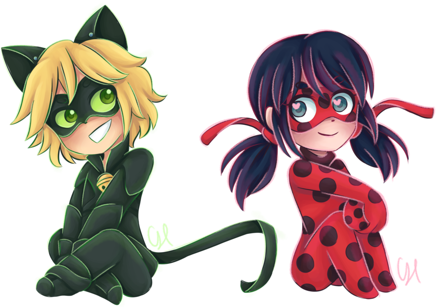 Miraculous Tales Of Ladybug & Cat Noir - Chat Noir And Ladybug (894x894)