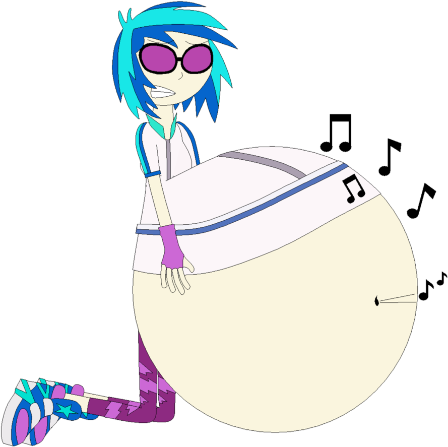 Full Vinyl Scratch's Music Belly By Angry-signs - Cartoon (889x899)