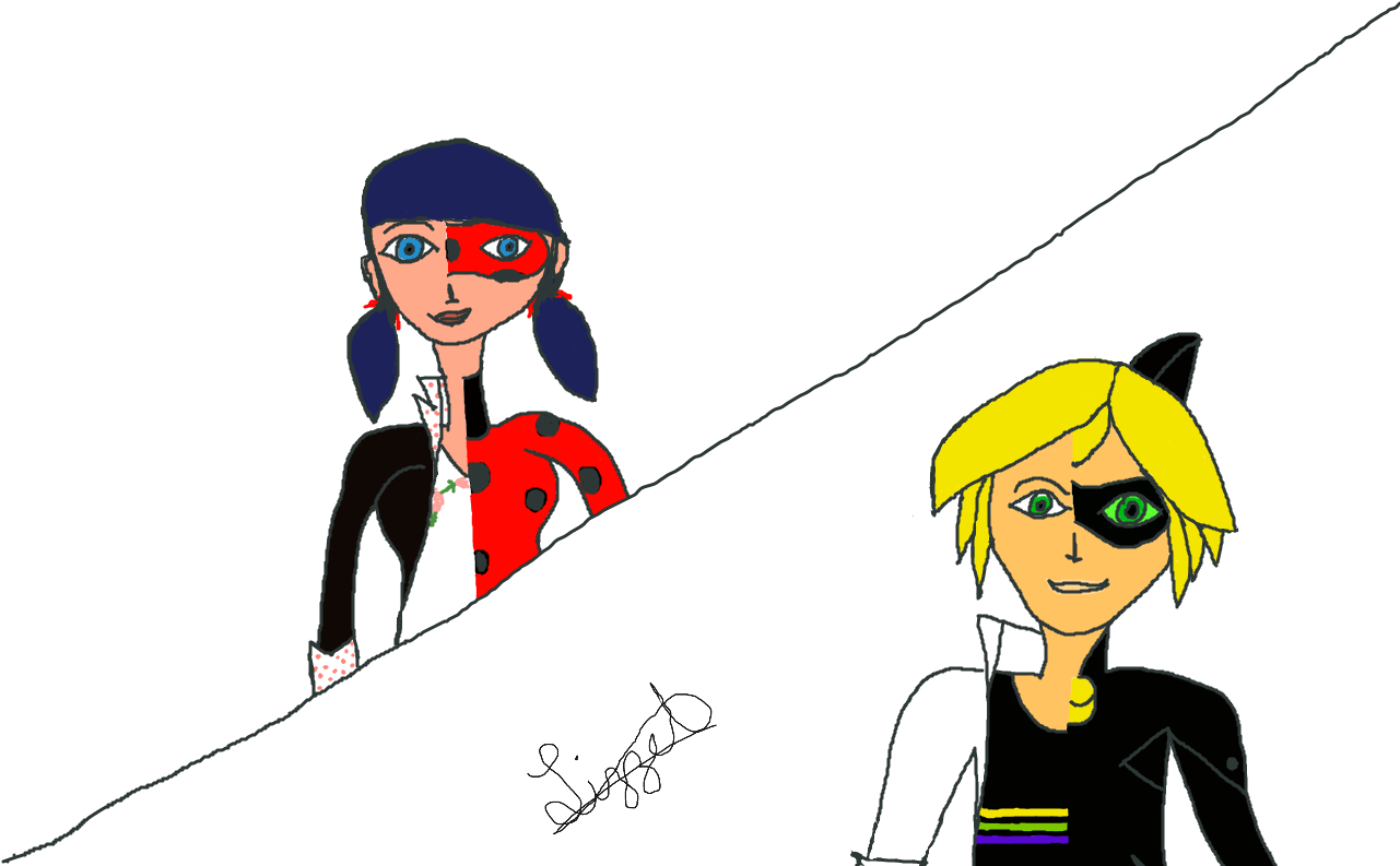 Adrien Agreste Marinette Drawing Fan Art Miraculous - Marinette E Adrien Fanart (1280x800)