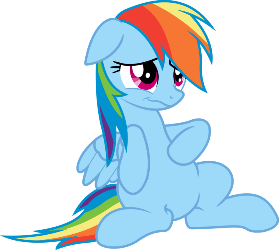 Rainbow Dash Rubbing Her Tummy By Dasprid - Rainbow Dash Belly Rub (945x846)