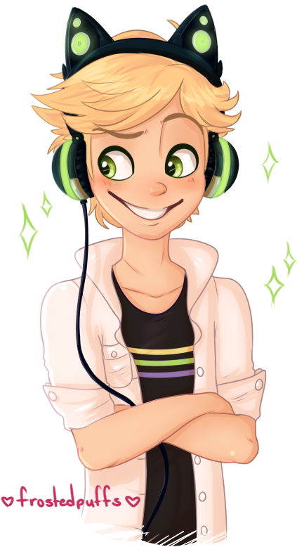 - - - M I R A C U L O U S - L A D Y B U G - - - Favourites - Cat Noir Headphones (533x800)