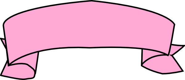 Pink Banner Ribbon Clip Art At Clker - Banner Clipart Transparent Background (600x260)