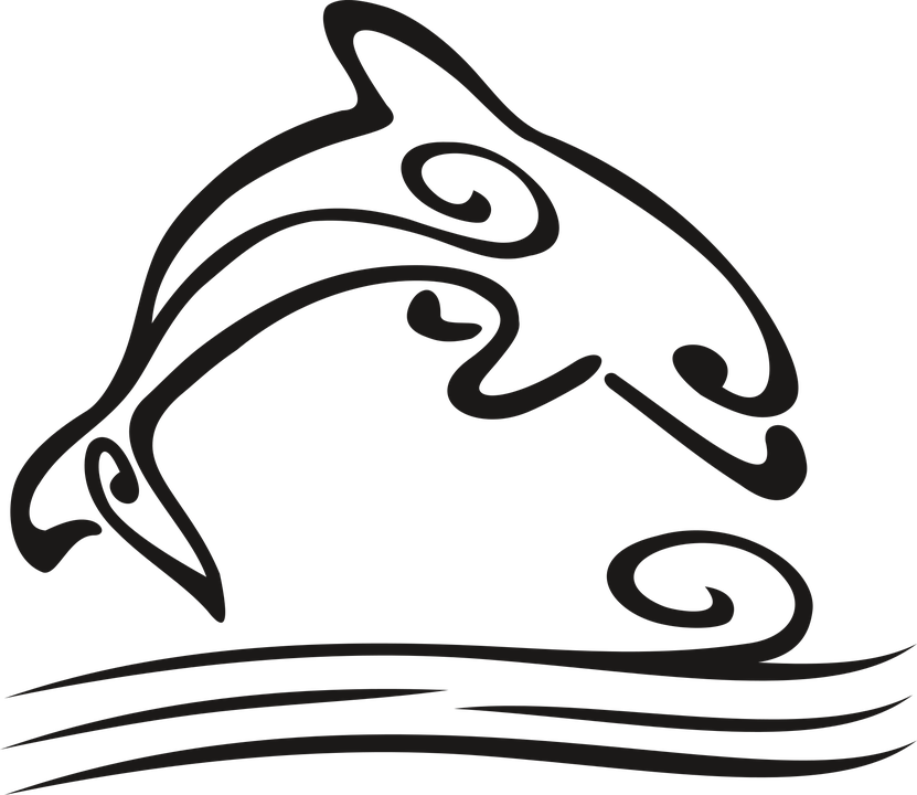 Delfin, Jump, The Waves, Water, Tattoo, Fins, Mammal - Delfin Tattoo (831x720)