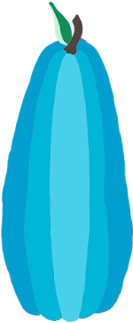 Tall Blue Color Block Designer Harvest Pumpkin Halloween - Illustration (400x400)