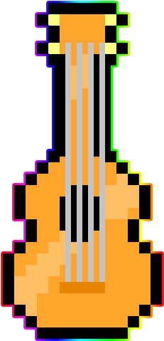 Guitar Pixel Art By Orangetoaster1 - Coffee Pixel Art (400x510)