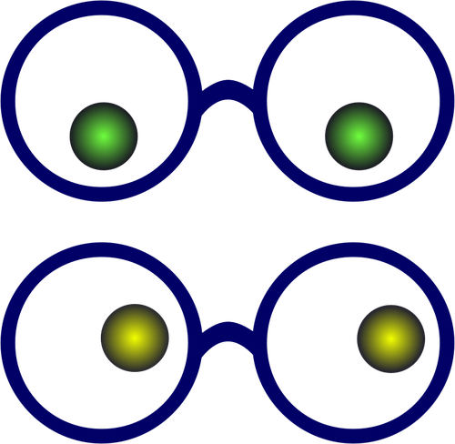 Ojos Con Gafas - Glasses With Eyes Clip Art (500x488)