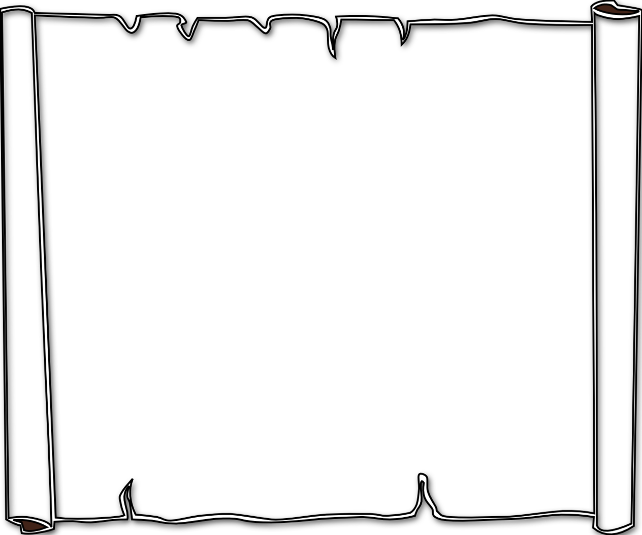 Surprising Paper Borders Clip Art Medium Size - Black & White Frame (1264x1052)