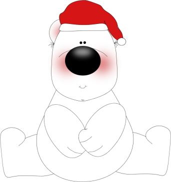 Awesome Cute Computer Backgrounds White Christmas Bear - Christmas Polar Bear Clipart (342x365)
