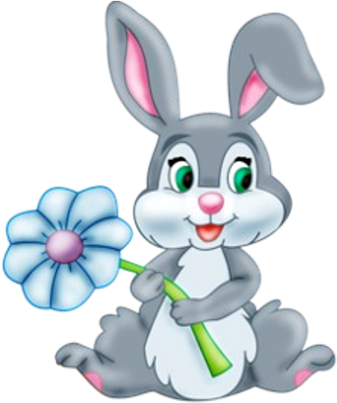 Bunnies Clipart Transparent Background - Cute Cartoon Easter Bunny (600x600)
