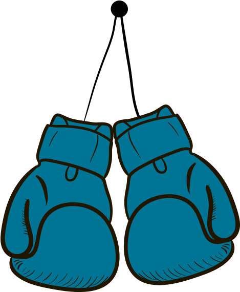 Outcome - Blue Boxing Gloves Clipart (468x582)