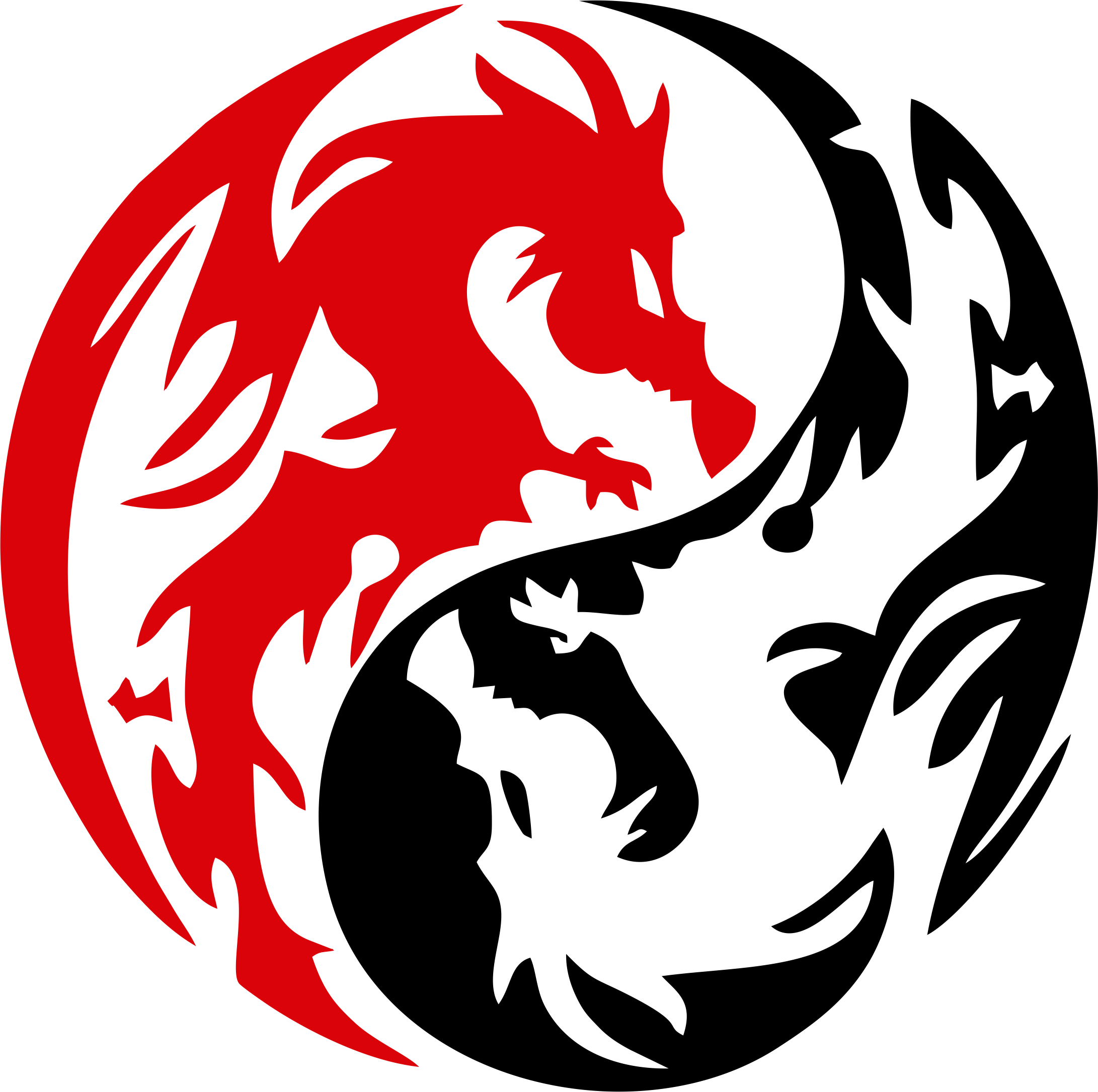 Dragon Yin Yang Vector (2182x2171)