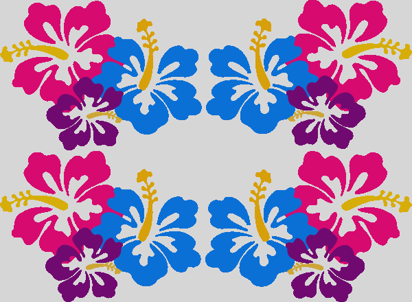 Hawaiian Flowers Clipart Border (600x440)