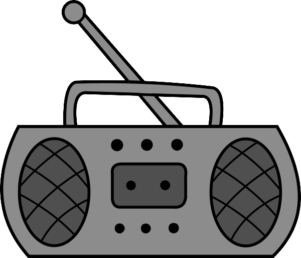 Radio 2 Gray-600x514 - Radio Clip Art (600x514)
