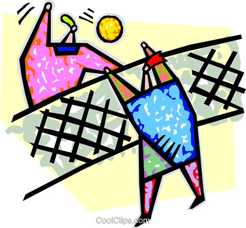 Volleyball Players Royalty Free Vector Clip Art Illustration - Clip Art (480x446)
