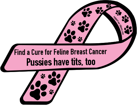 Find A Cure For Feline Breast Cancer / Pussies Have - Ea Tef Awareness Ribbon (455x350)