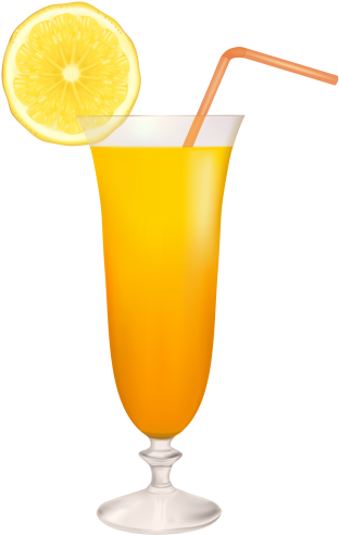 Cocktail Glass With Lemon Png Clipart - Lemon Slice On Glass (322x500)