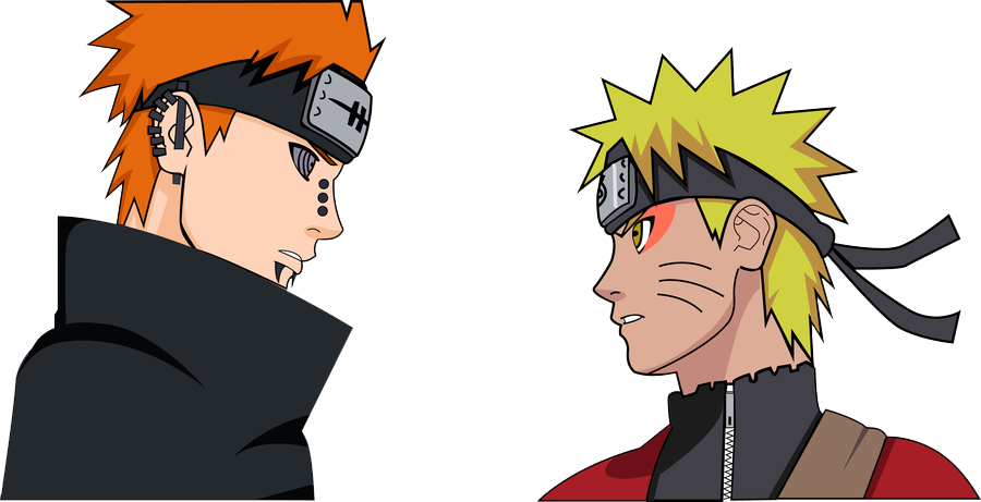 Naruto Clipart Cartoon Character - Pain Vs Naruto Png (900x461)