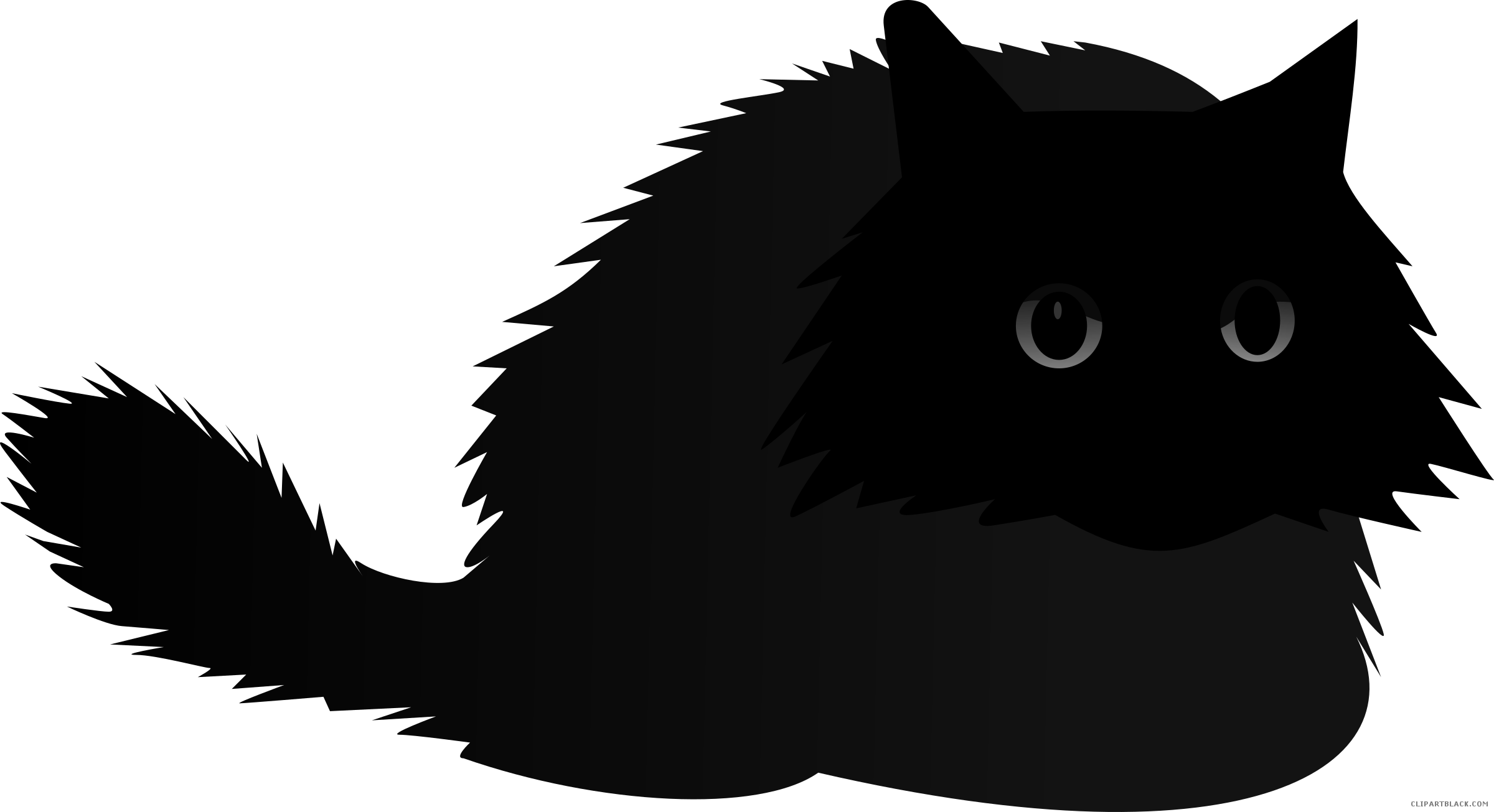 Black Cat Animal Free Black White Clipart Images Clipartblack - Angry Cat Face Silloutte (2400x1305)