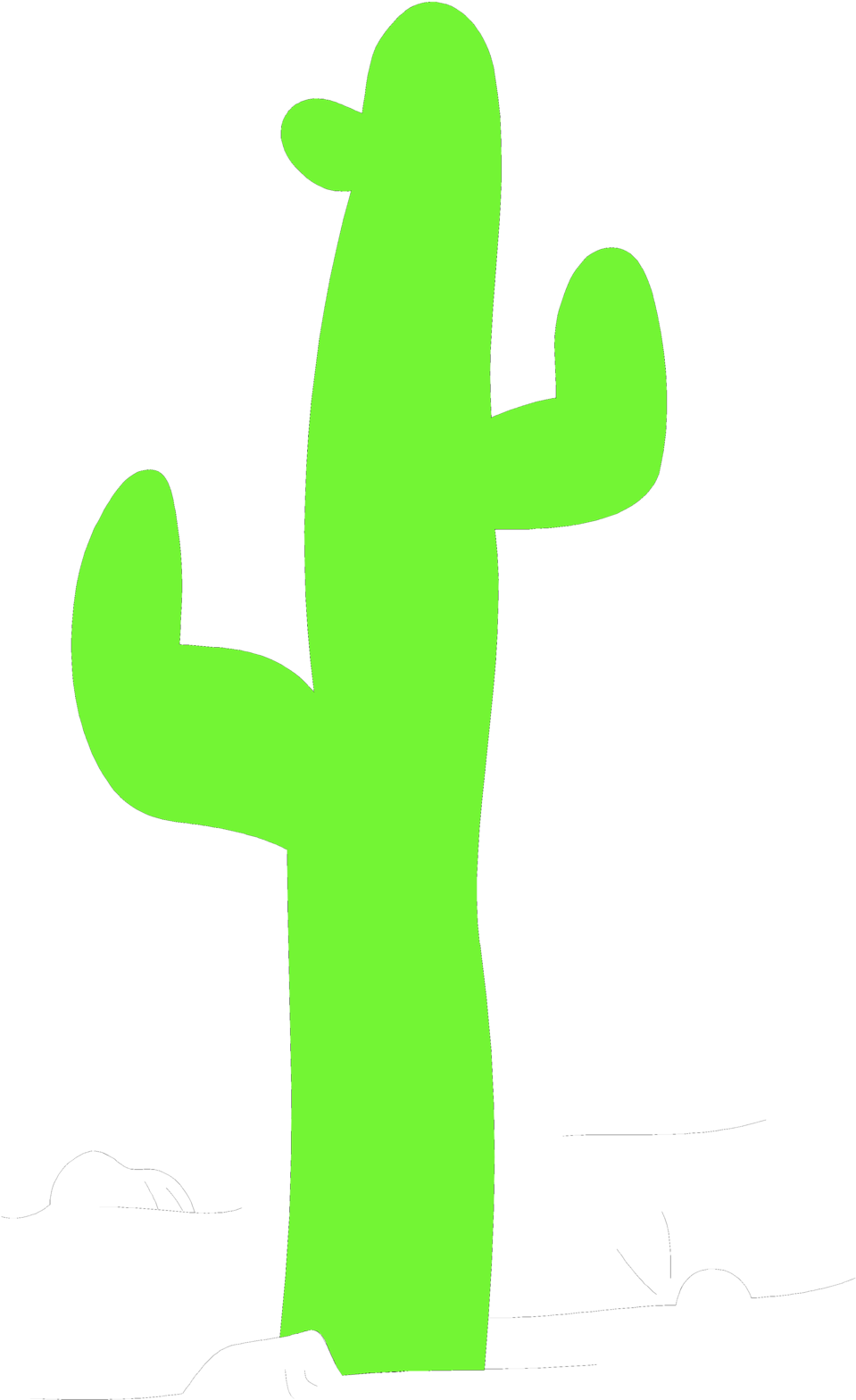 Illustration Of A Green Cactus - Cactus (958x1644)