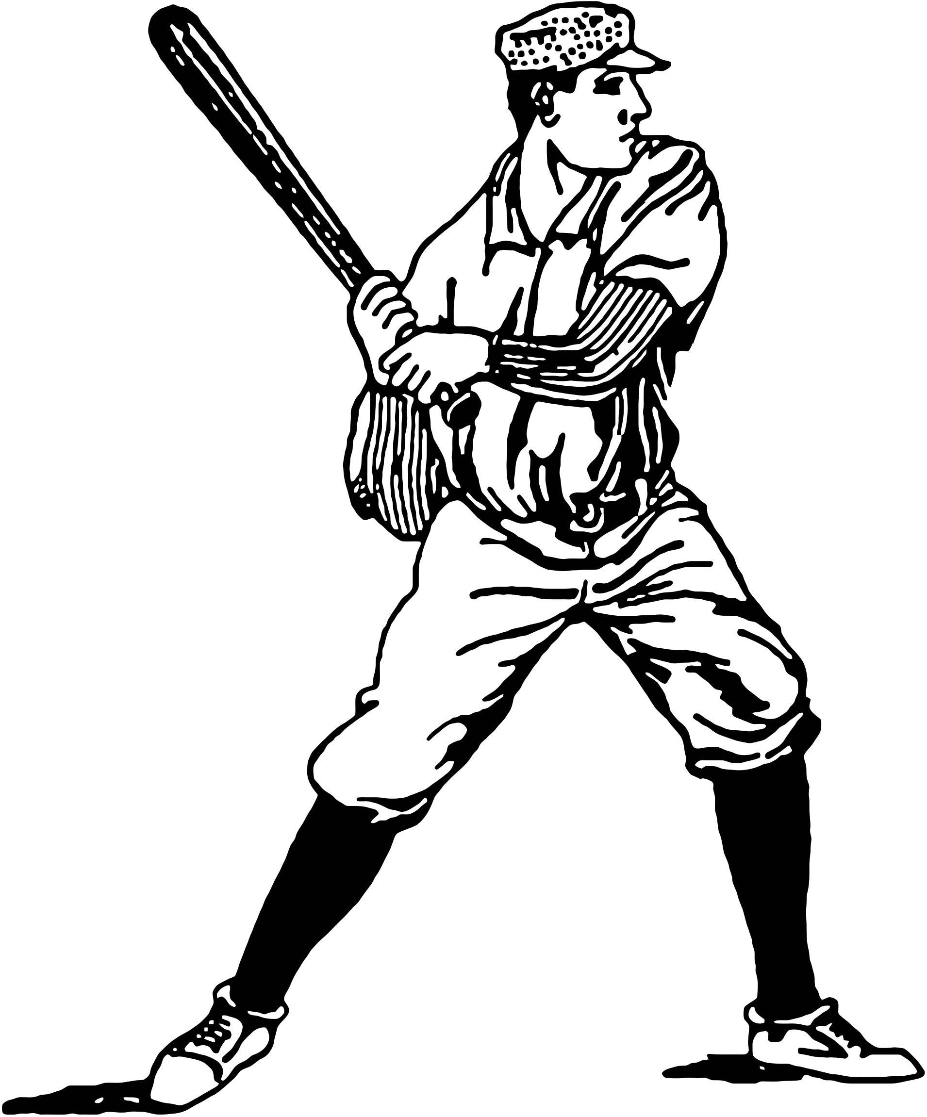 Clipart Vintage Baseball Player Clipart - Clipart Vintage Baseball Player Clipart (1910x2302)