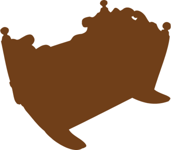 Baby Cradle Bed Silhouette Vector Clip Art - Baby Crib Silhouette Bib (600x526)