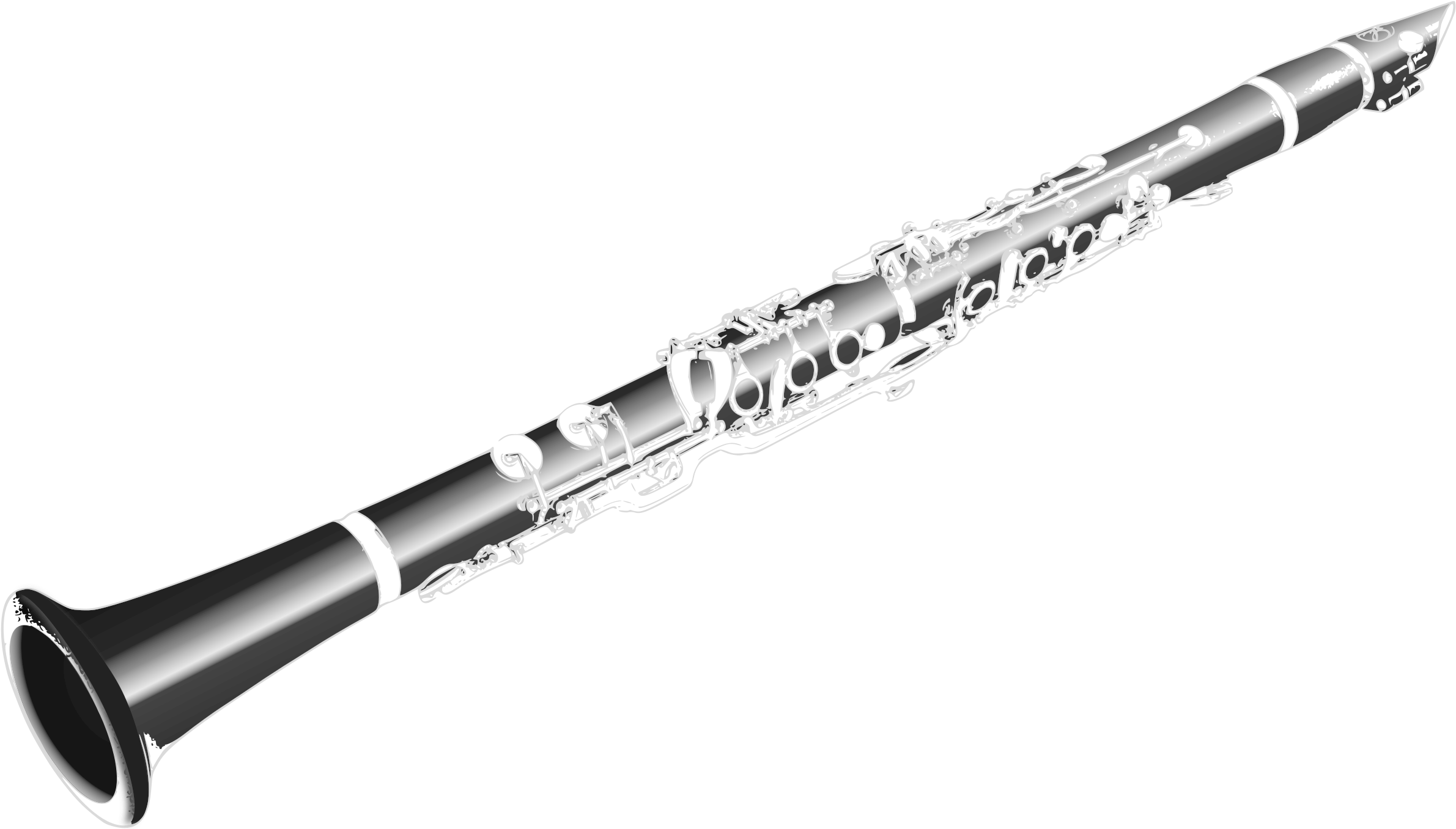 Big Image - Clarinet Clipart (2400x1356)