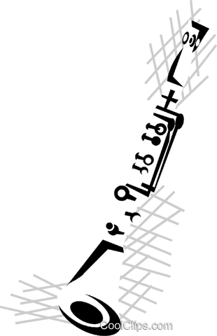 Clarinet Royalty Free Vector Clip Art Illustration - Clarinet Royalty Free Vector Clip Art Illustration (454x700)